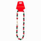 Red/Green & Silver Crystal Ball Necklace with Gold Dangle - image 1