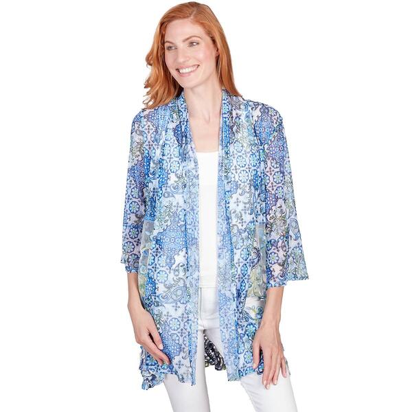 Womens Ruby Rd. Garden Variety Paisley Combo Cardigan Top - image 