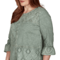 Womens Alfred Dunner Provence Flounce Sleeve Patchwork Blouse - image 5