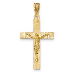 Unisex Gold Classics(tm) 14kt. Gold Polished Satin Crucifix