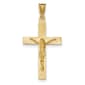 Unisex Gold Classics&#40;tm&#41; 14kt. Gold Polished Satin Crucifix - image 1
