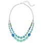 Ashley Cooper(tm) Short 2 Row Blue Beaded Necklace w/ Chain Back - image 1