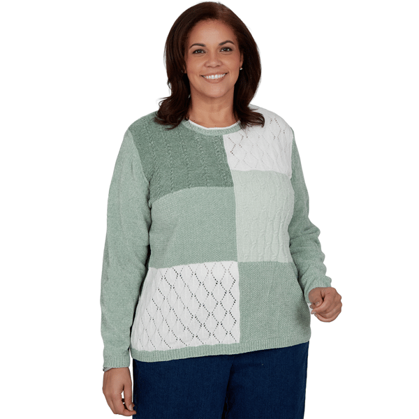 Plus Size Alfred Dunner Classics_F6 Textured Chenille Colorblock - image 