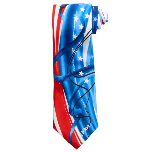 Mens Jerry Garcia Happy Birthday 2 Tie - Navy/Red - image 