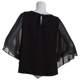Plus Size MSK Capelet Overlay Blouse With Keyhole