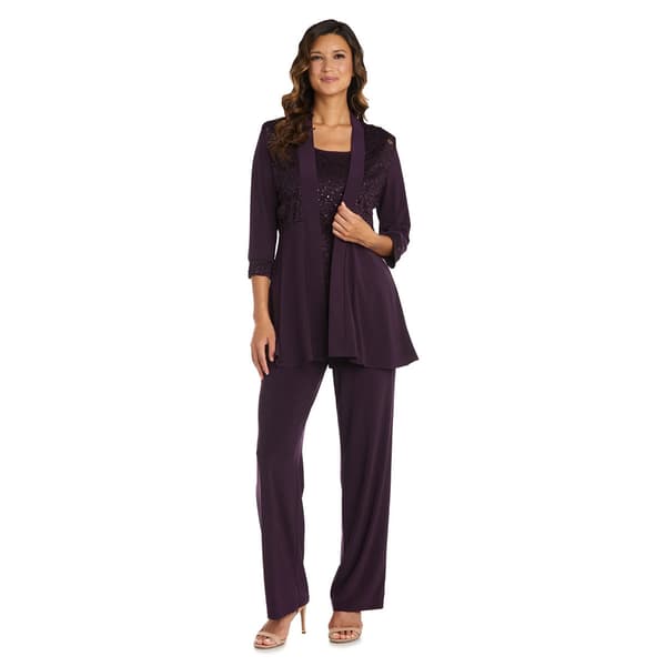 Womens R&amp;M Richards Glittery ITY Pants Set