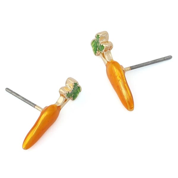 Betsey Johnson Spring Chick Carrot Stud Earrings