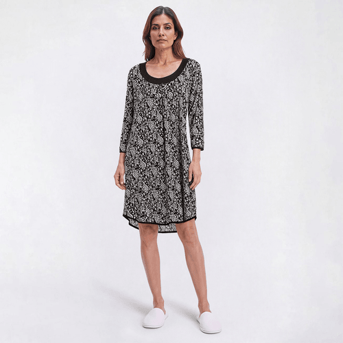 Plus Size Rene Rofe(R) 3/4 Sleeve Paisley Nightshirt - image 