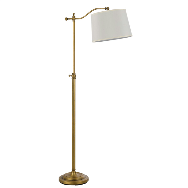 HomeRoots 63in. Bronze Adjustable Swing Arm Floor Lamp