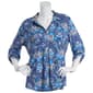 Womens Emily Daniels 3/4 Sleeve Floral Disco Dot Button Top - image 1