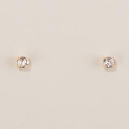 Design Collection Gold-Tone CZ 5mm Round Stud Earrings