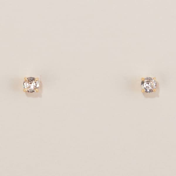 Design Collection Gold-Tone CZ 5mm Round Stud Earrings - image 