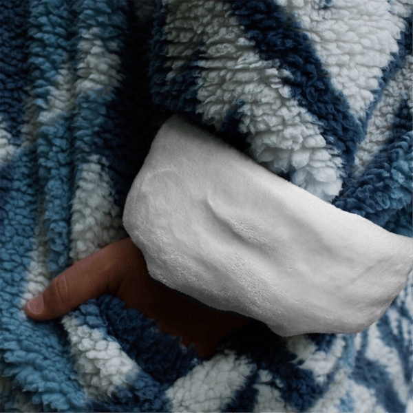 Adult Unisex Coleman® Sherpa Plush Oversized Blue Blanket Hoodie