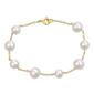 Gemstone Classics&#40;tm&#41; White Freshwater Pearl Yellow Silver Bracelet - image 1