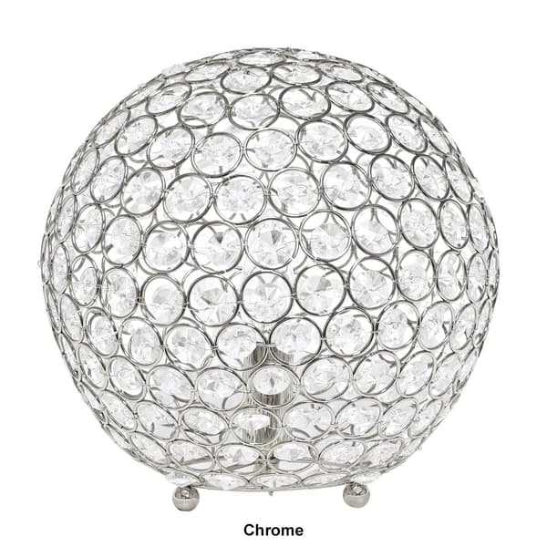 Lalia Home Elipse Medium 10in. Metal/Crystal Round Orb Table Lamp