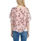 Womens NY Collection Floral Mauve Chiffon Poncho Blouse - image 2