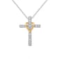 1/20cttw. Natural Diamond Sterling Silver Cross Heart Pendant - image 1