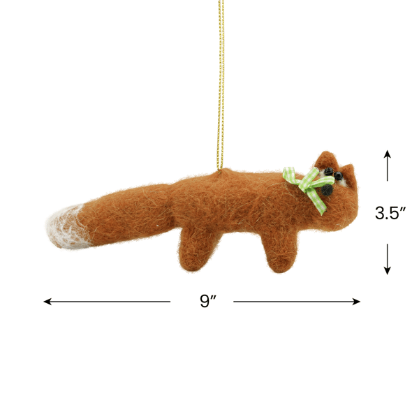 Gallerie II Orange & Green Snow Tipped Fox Christmas Ornament