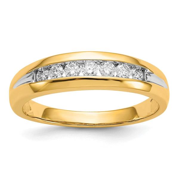 Mens Gentlemens Classics(tm) 14kt. Gold 1/3ctw. Channel Diamond Ring - image 