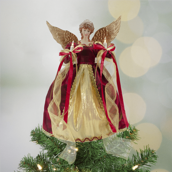 Northlight 13.5in. Lighted Angel with Wings Christmas Tree Topper
