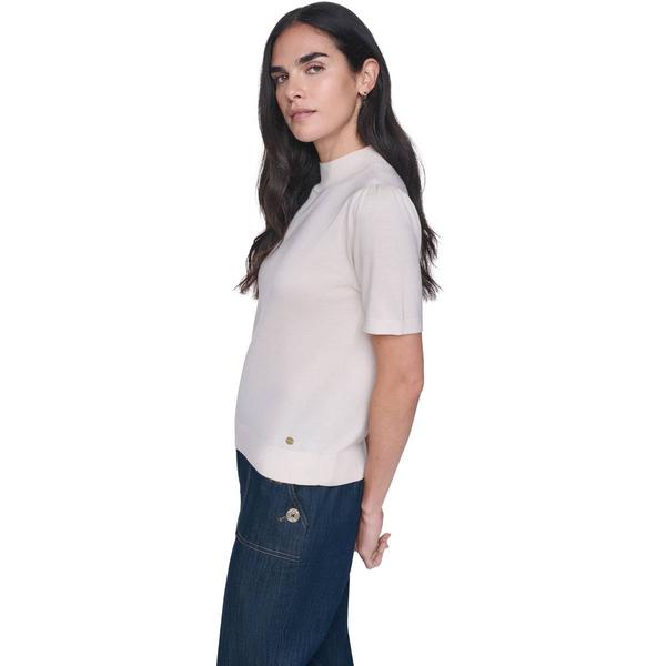 Womens Tommy Hilfiger Short Sleeve Mock Neck Solid Sweater
