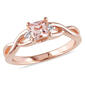 Gemstone Classics&#40;tm&#41; Silver Diamond & Morganite Ring - image 1