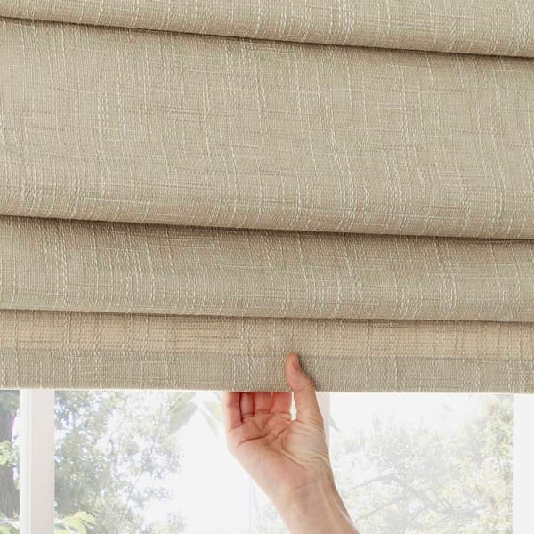 Sun Zero&#174; Pryer Textured 100% Blackout Cordless Roman Shade