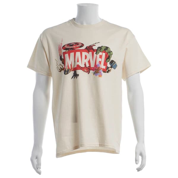 Young Mens Marvel Group Short Sleeve Graphic Tee - image 