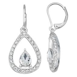 You''re Invited Silver-Tone Crystal Single Drop Earrings