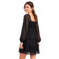 Juniors Jolt Long Sleeve Clip Dot Chiffon Babydoll Dress - image 3