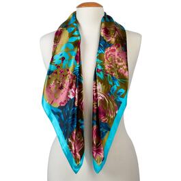 Womens Renshun Bright Floral Square Scarf
