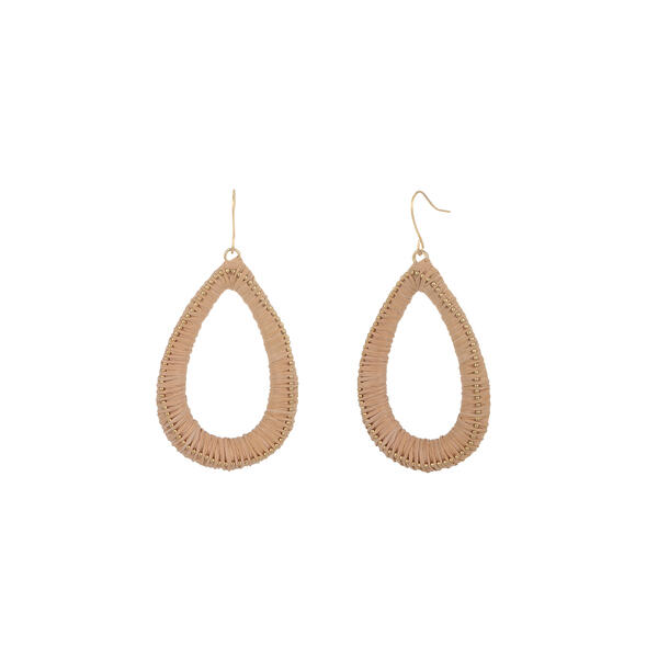 Ashley Cooper&#40;tm&#41; Open Teardrop Raffia Wrapped Earrings - image 