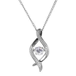 Splendere Sterling Silver Cubic Zirconia X Necklace