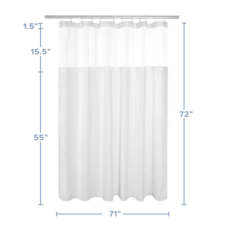 Awesome Home Starburst Crinkle Snap-In Liner Shower Curtain