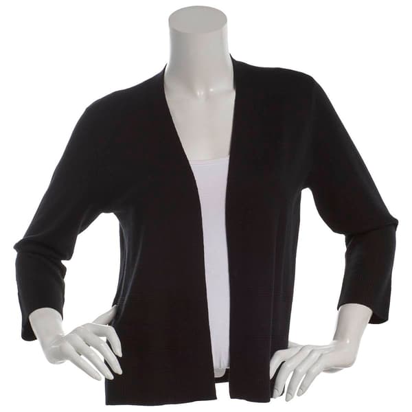 Womens 89th & Madison Bracelet Sleeve Solid Rib Panel Cardigan - image 
