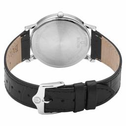 Mens Bulova Black Strap & Stainless Steel Watch - 96B104