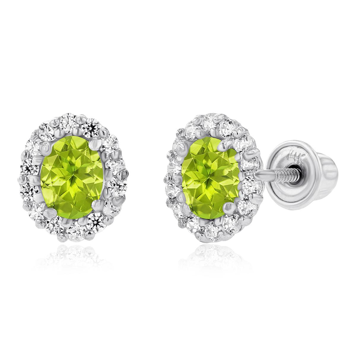 Gemstone Classics™ 14kt. White Gold Peridot Oval Earrings