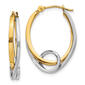 Gold Classics&#40;tm&#41; 14kt. Two-Tone Hoop With Loop Earrings - image 1