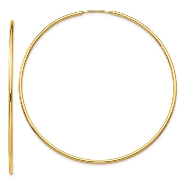 Gold Classics(tm) 10kt. Polished 54mm Endless Tube Hoop Earrings - image 