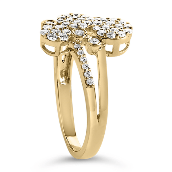 Haus of Brilliance 14kt. Gold Plated 1/2ctw. Diamond Bypass Ring