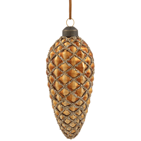 Northlight 4ct. Glittered Pine Cone Glass Christmas Ornaments
