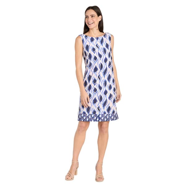 Womens R&amp;M Richards Blue Wave Sleeveless A-Line Dress - image 