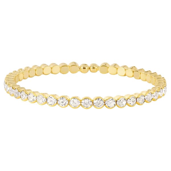 Athra Gold over Brass Single Honeycomb Crystal Coil Bracelet - image 