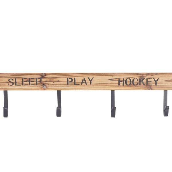 9th & Pike&#174; Wood Hockey Stick Wall Hook Rack