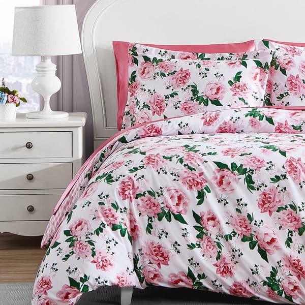 Betsey Johnson Blooming Roses Microfiber Duvet Cover Set
