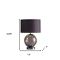 HomeRoots 19in. Iridescent Glass Globe Table Lamp with Drum Shade - image 2