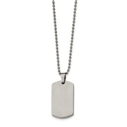 Mens Gentlemen's Classics™ Rounded 4mm Edge Dog Tag Necklace