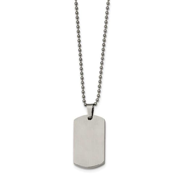 Mens Gentlemen's Classics&#8482; Rounded 4mm Edge Dog Tag Necklace