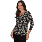Petite Emaline Key Items 3/4 Sleeve V Neck Pumpkin Tee - image 3