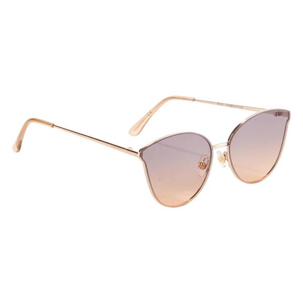 Womens Nine West Gold Metal Flat Flared Cat Eye Sunglasses - image 
